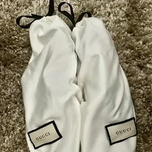 Gucci | Shoes | Gucci Black Leather Red And Green Trim Dress  display picture 2